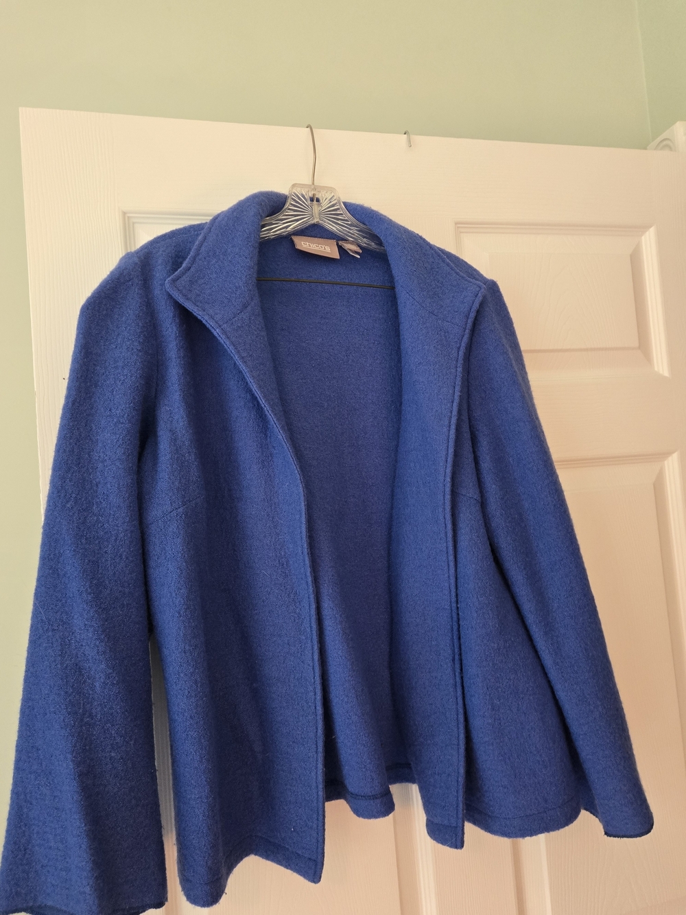 Chico's Royal Blue Open Front Wool Blend Jacket